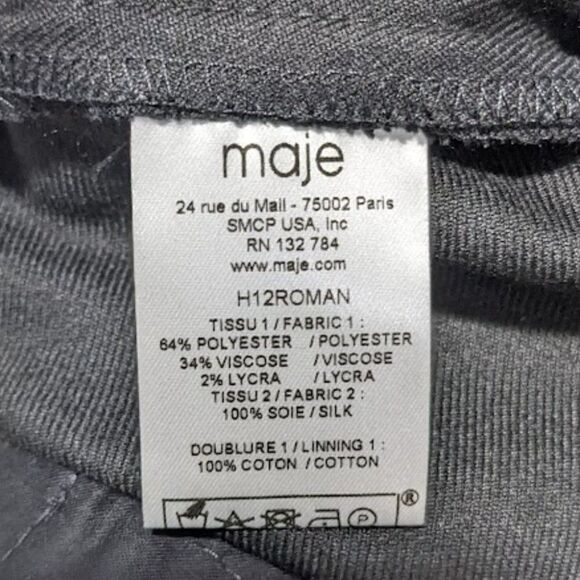 Maje | Satin Waist Straight leg Trousers - Picture 6 of 7